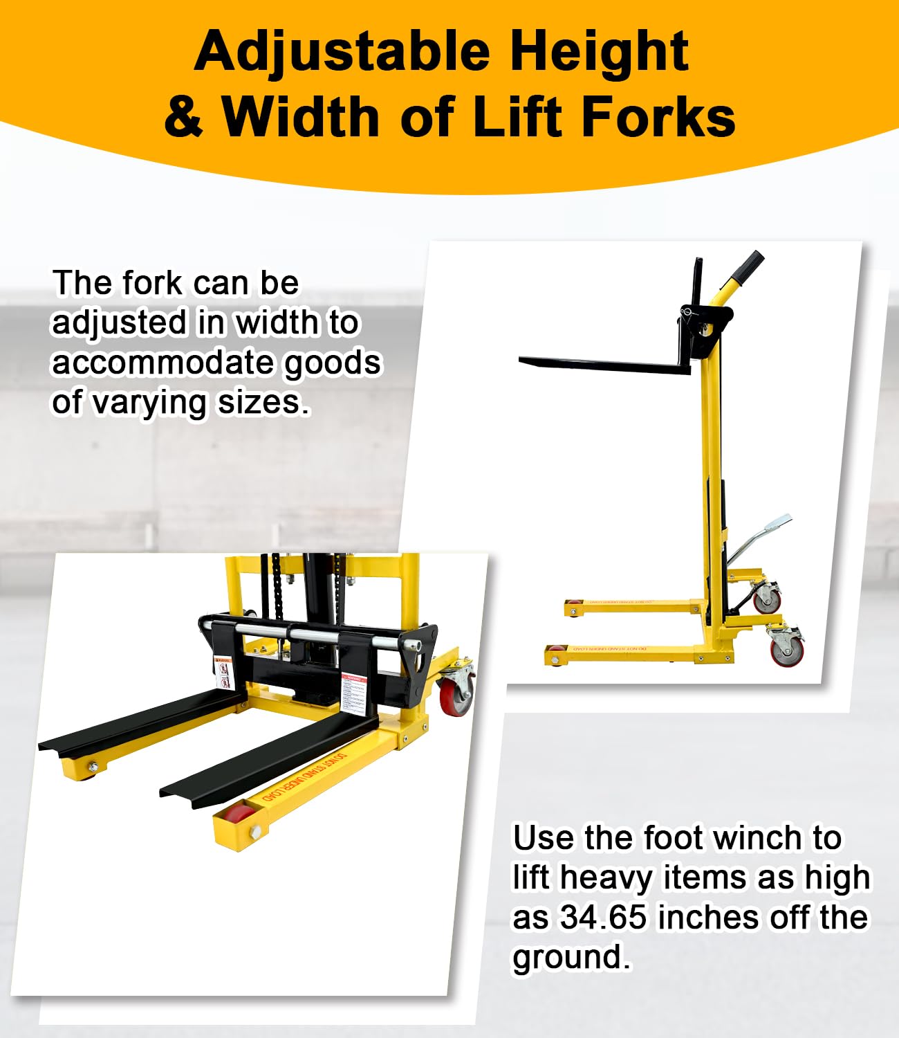 Schupethauer Foldable Hydraulic Material Lift, Pallet Jack Table Cart- 480-Lb. Capacity, 35in Lift. with Swivel Wheels, Steel Platform Board x 1
