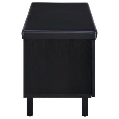 Coaster Home Furnishings Brixton 2-Door Padded Entryway Shoe Storage Bench Black