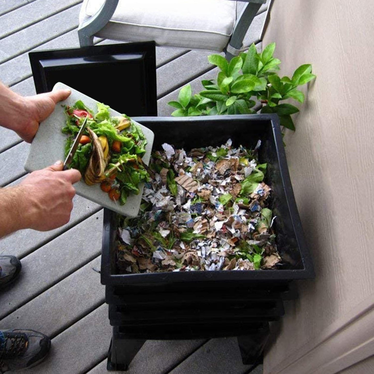 5-Tray Worm Composter, Large Compost Bin, Sustainable Worm Farm Kit, Space-Saving Outdoor Composting Bin for Garden Kitchen Yard