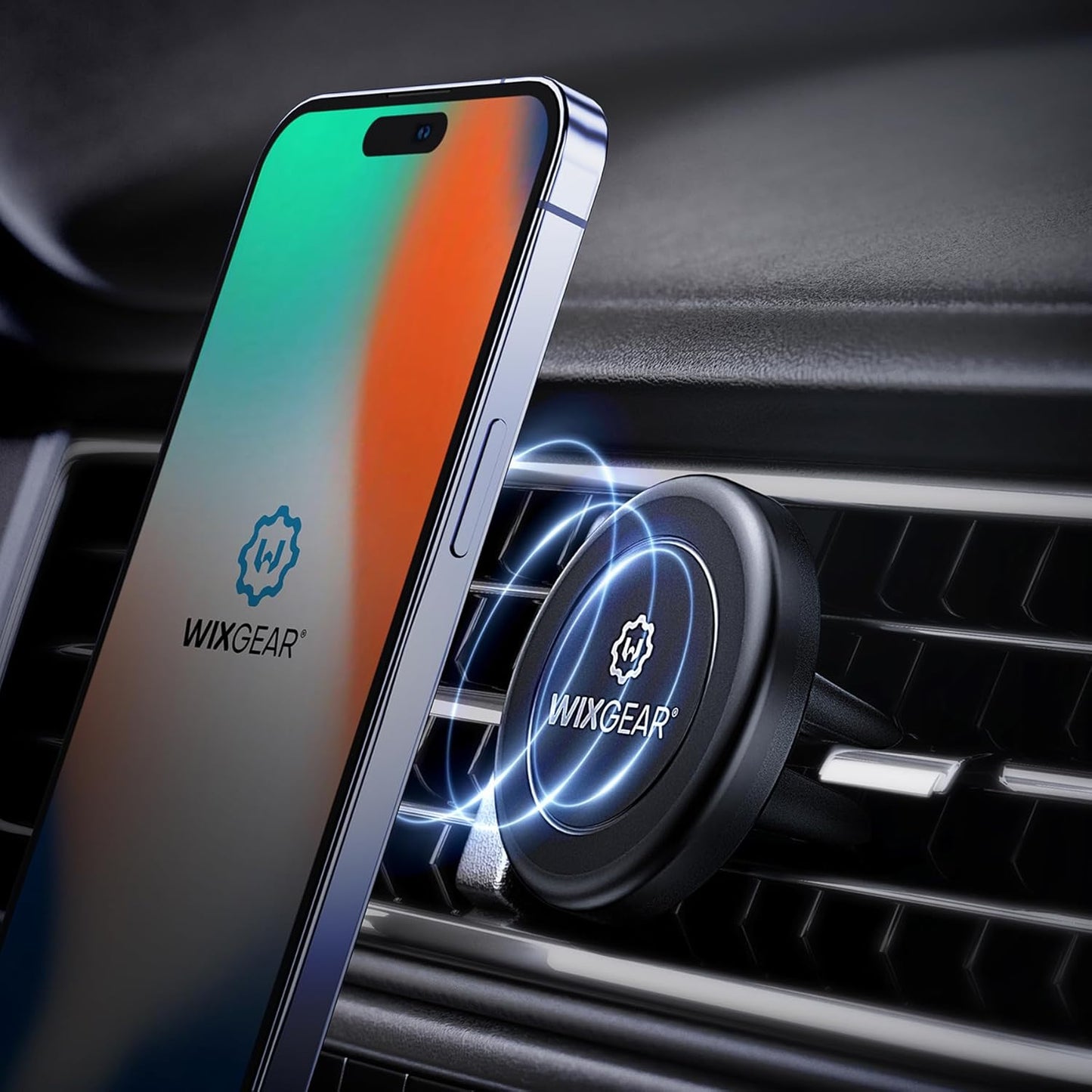Magnetic Phone Holder for Car, WixGear [2 Pack] Universal Air Vent Magnetic Phone Mount for Car, Car Phone Holder Mount for Cell Phones and Mini Tablets with 4 Metal Plates