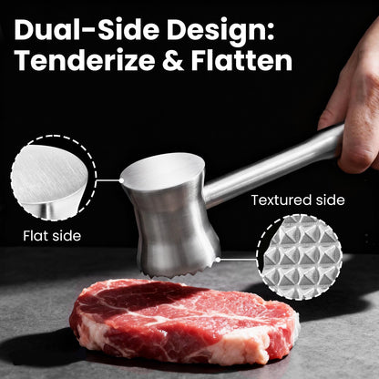 Aihomo 304 Stainless Steel Meat Tenderizer Mallet, Meat Hammer Dishwasher Safe with Storage Bag & Gift Box, Dual Sided Chicken Pounder for Steak, Beef, Poultry, Heavy Duty Kitchen Mallet