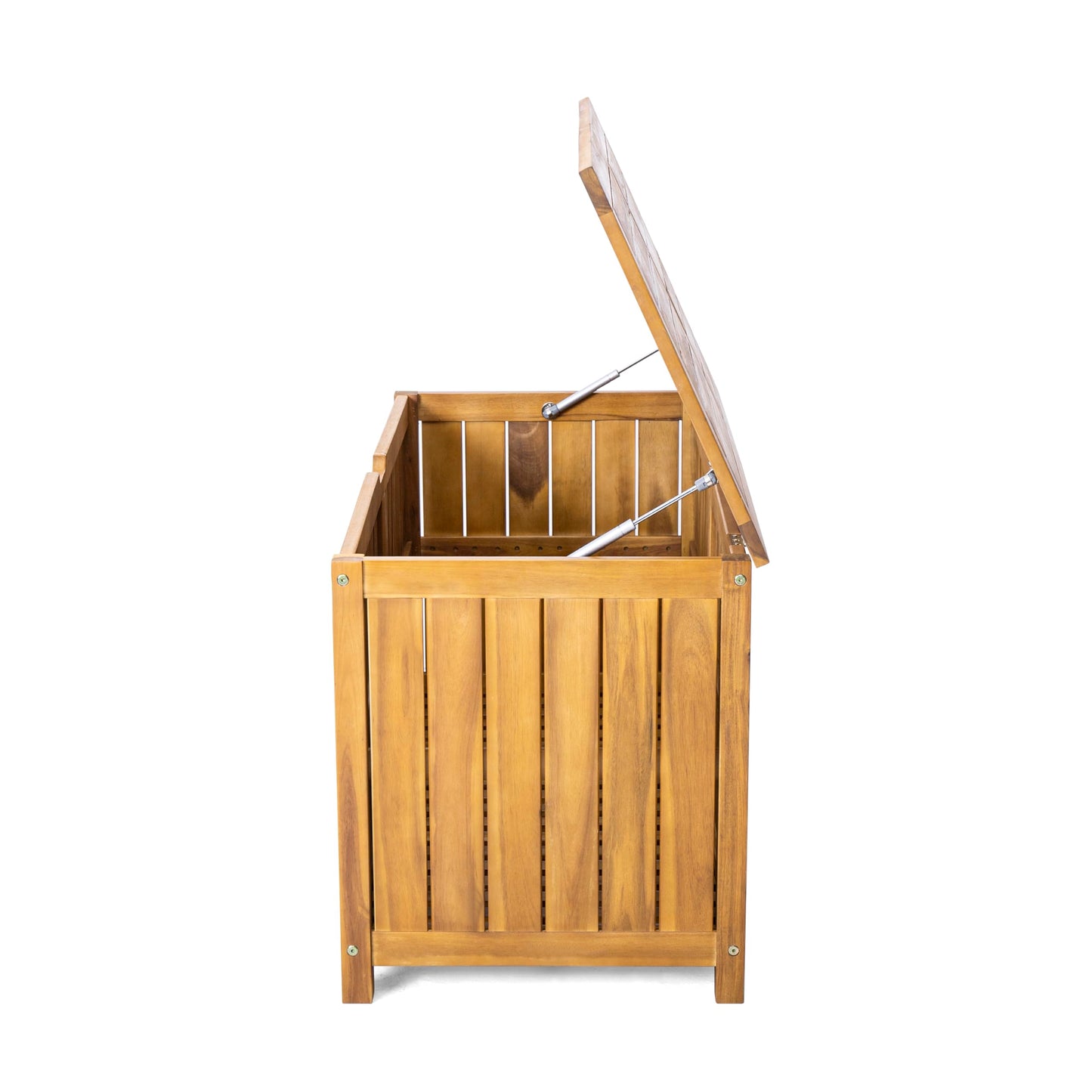 Merax Patio Acacia Wood 100 Gallon Large Outdoor Storage Box, Functionality Deck Box-Organization for Patio Furniture, Outdoor Cushions, Garden Tools and Pool Floats, Teak
