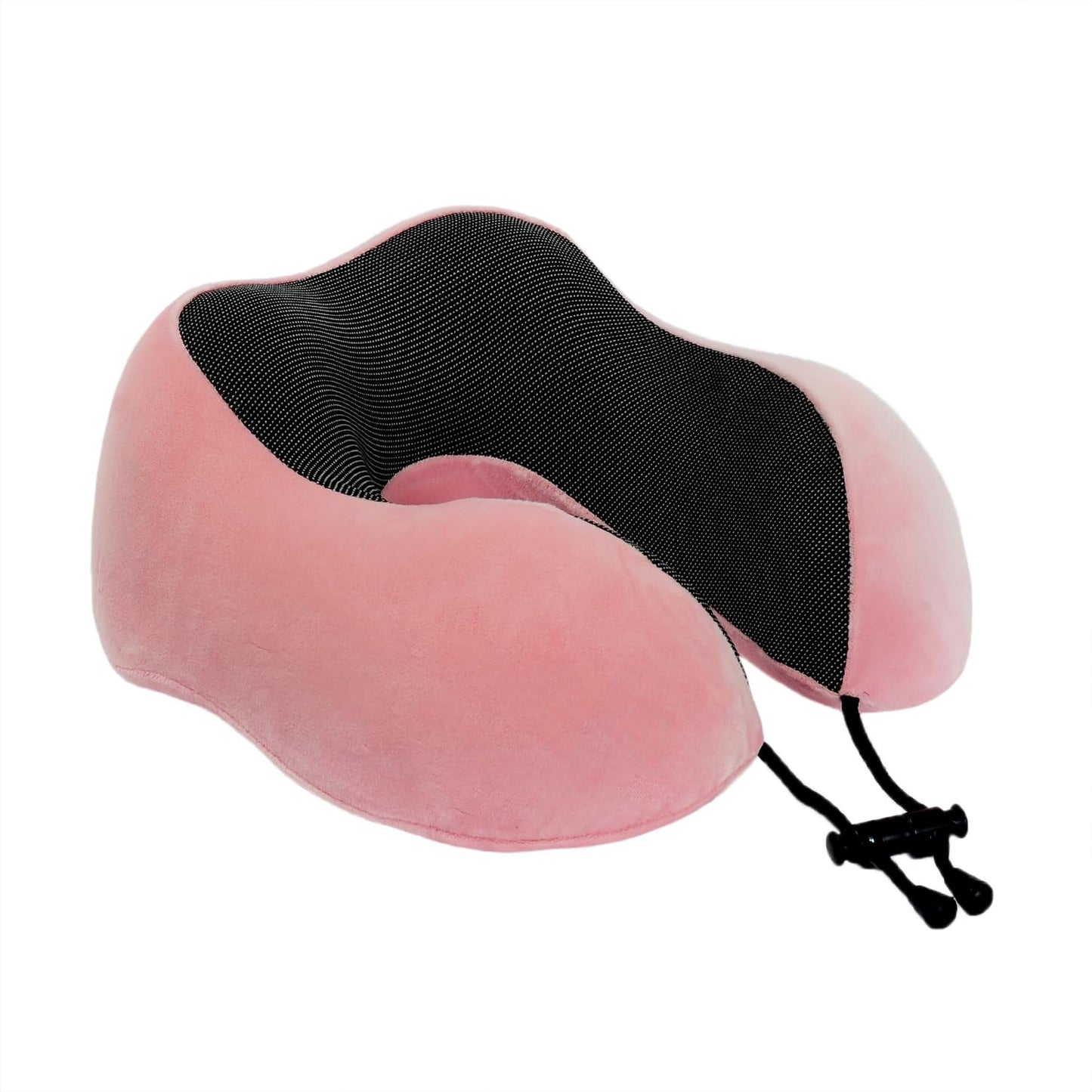 Memory Foam Travel Pillow, Neck Pillow with 360-Degree Head Support, Comfortable and Lightweight, Ideal for Sleeping on Airplane, Car, Train, Bus and Home Use, Comes with Storage Bag (Black)