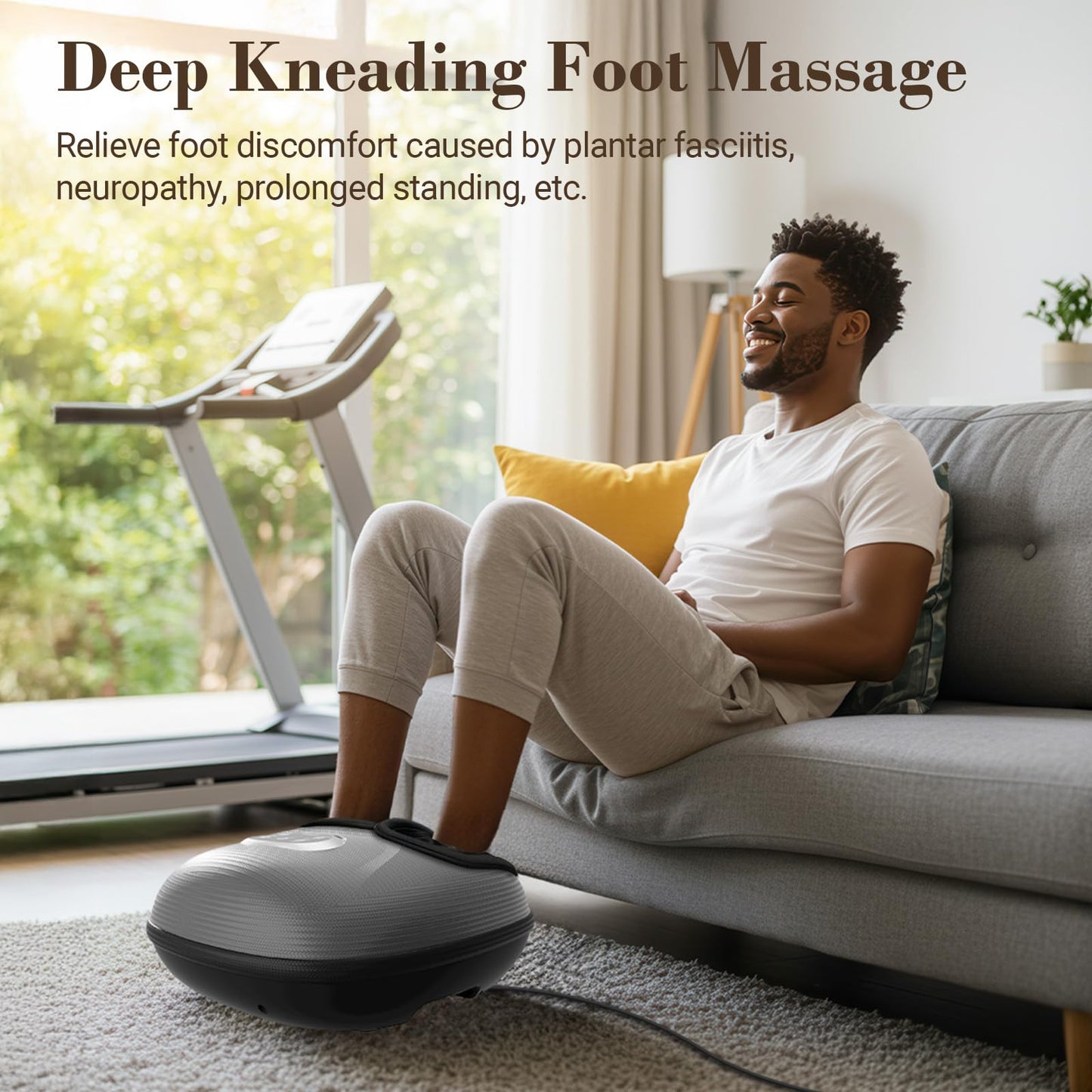 Foot Massager FSA Eligible HSA, Feet Massager with Heat for Plantar Fasciitis Relief, 5 Levels Compression & Vibration Massage for Neuropathy, Christmas Gifts for Women Men, Fits Up to 13"