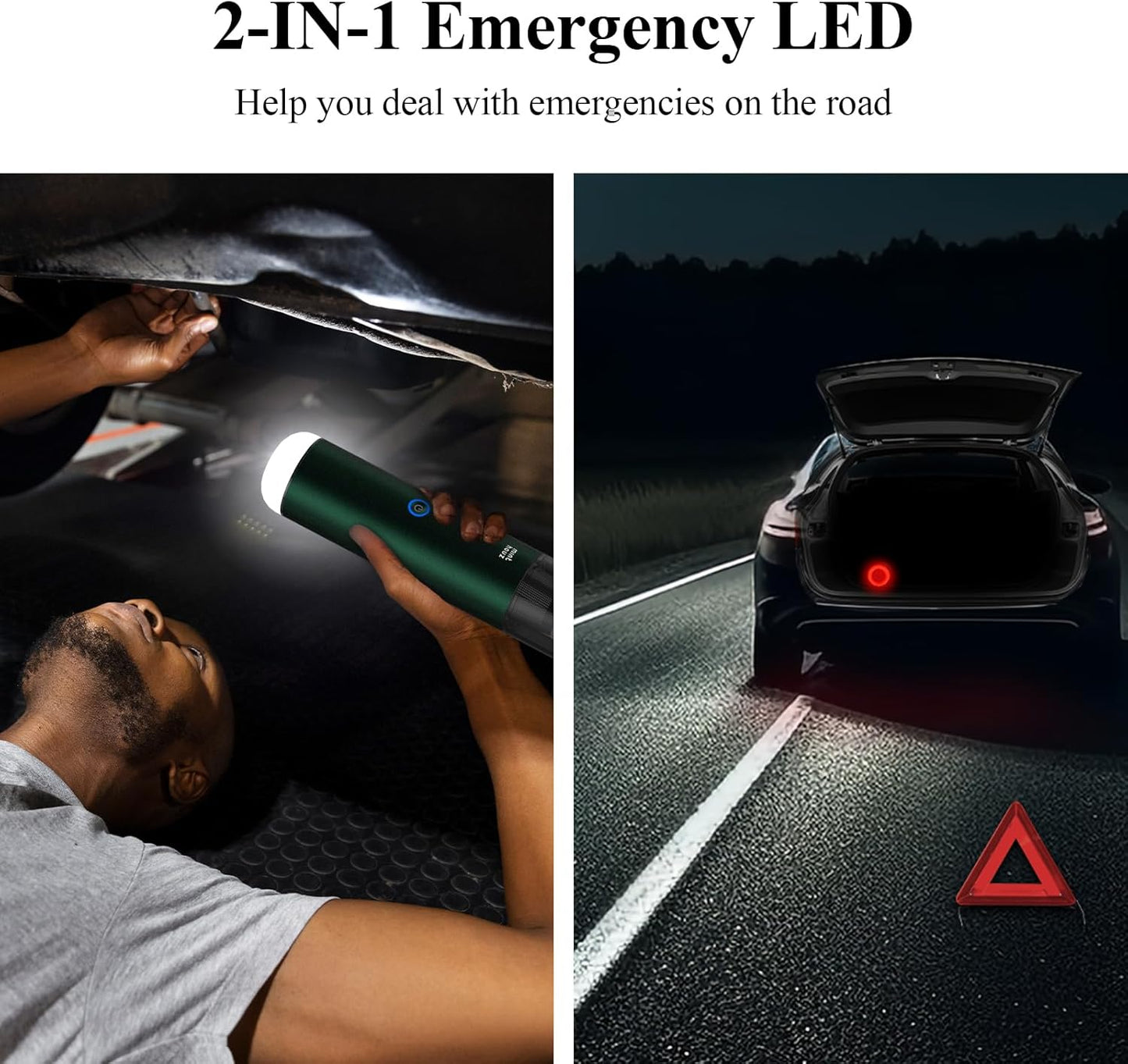 Minthouz 17000Pa Handheld Car Vacuum - 120W Cordless Vacuum Cleaner with LED/SOS Light