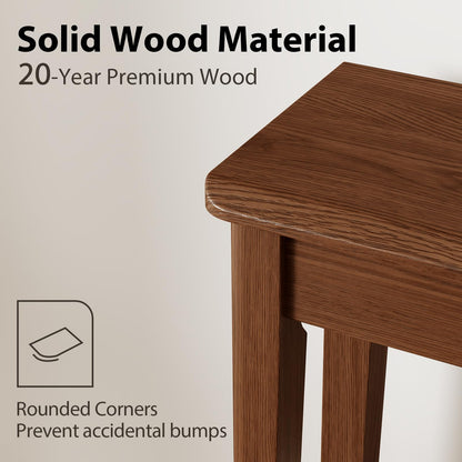 AQIMUELE Wood Console Table with Drawers, Mid Century Modern Console Table Walnut for Entryway, Living Room, Hall Way.