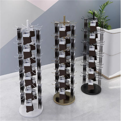 Rotating Retail Display Stand, Metal, Round Sock Display Rack, Commercial Clothing Store Shelf, for Handbags, Wreaths, Hats, Scarves, Jewelry & Crafts, 7Tier(Gold)