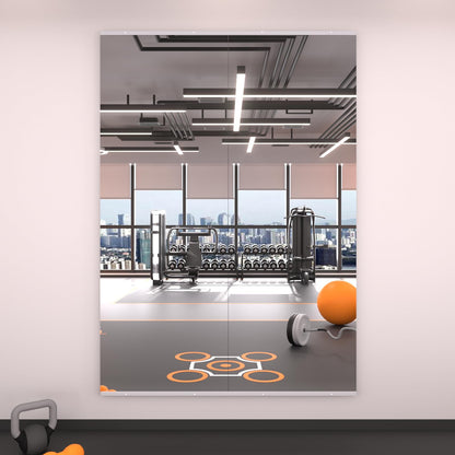 LOAAO Home Gym Mirror, 67"x24"-2 PCS Gym Mirrors for Wall, Frameless, Tempered Glass, Large Workout Mirrors for Home Gym, Dance Studio, Yoga Room, Garage Gym
