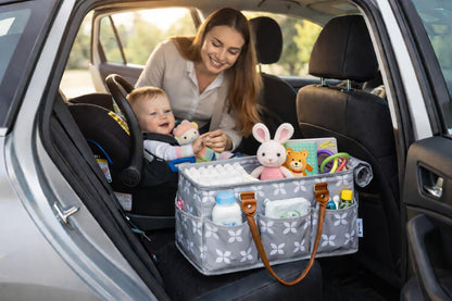 Moteph Extra Large Diaper Caddy, Craft, Toy Organizer with Zip-Top Cover with Waterproof Wet/Dry Bag - Perfect for Baby Shower