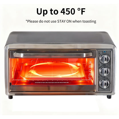 OLIXIS Toaster Ovens Countertop 19Quart, Bake, Toast, Broiler, Pizza and Warm, 1300W, 30 Min Timer, Fry Basket, Backing Pan and Rack Included, Up to 400°F