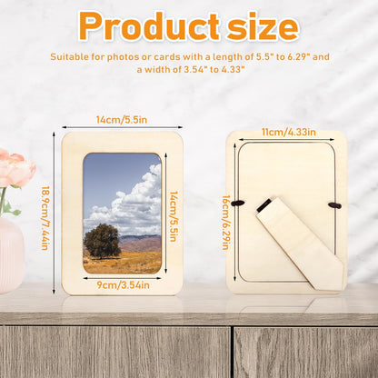 VOKOY 15 Pack Wooden Picture Frames for Crafts,DIY Wood Craft Picture Frames for 4" x 6" Photos,Unfinished Standing Photo Frames DIY Crafts Wood Decorate for Mother's Day Birthday Party Gifts