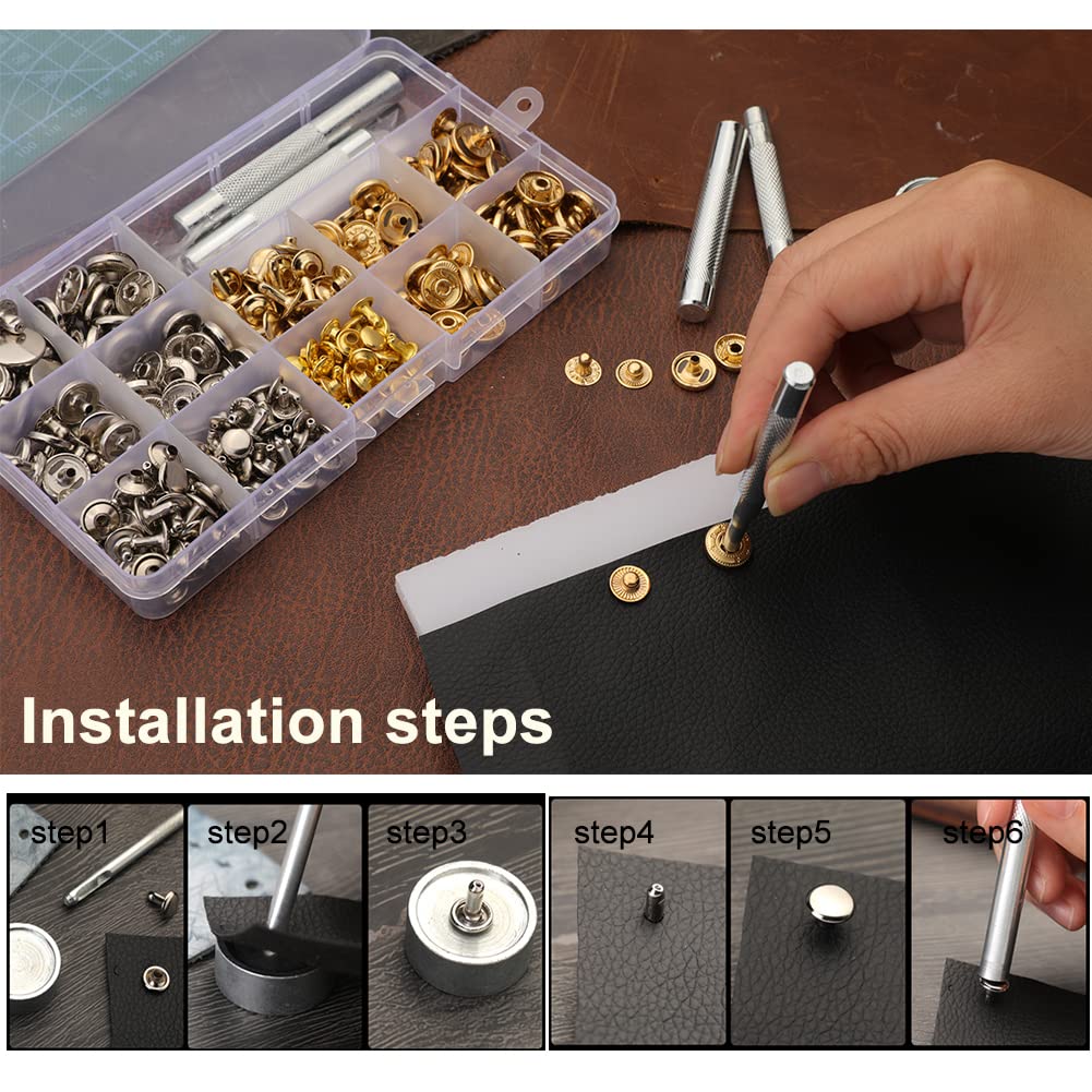 BUTUZE Leather Kit 440Pcs The Most Complete Leather Working Tool Set, Punch Cutter Tools, Letter and Number Stamp, Stamping Set, Apron, Tanned Instructions for Beginners, Professionals