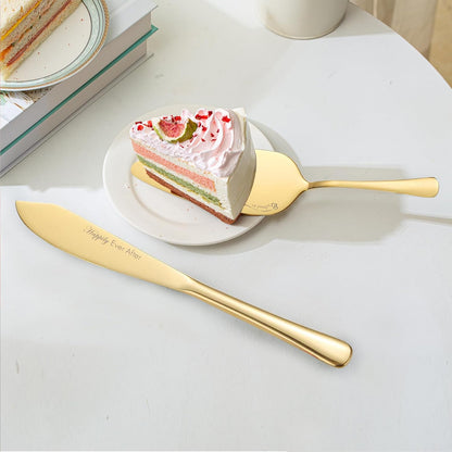 Wedding Cake Knife and Server Set, Mr and Mrs Forks, Cake Cutter Set for Wedding Anniversary and Bridal Shower Gifts