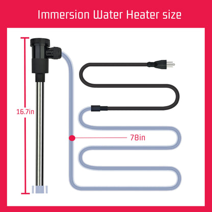 YLboyLIAN 1800W Titanium Immersion Water Heater for Pool & Hot Tub – Portable Electric Submersible Heater with Temp Control, Auto Shut-Off & WiFi Timer for Spa, Bathtub, Inflatable/Above Ground Pool