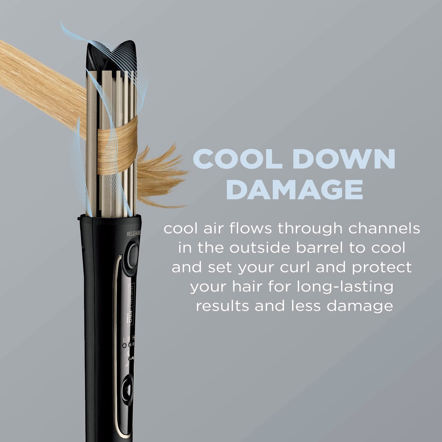 INFINITIPRO BY CONAIR 2-in-1 Cool Air Curling Iron and Flat Iron Luxe, Protects Against Damage and Locks in Style for Effortless Long Lasting Curls, Waves & Straight Looks with One Tool