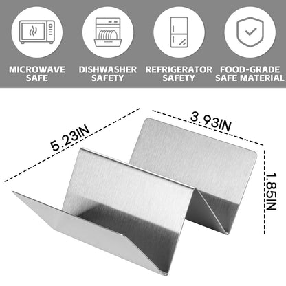 Taco Holder Set of 4 Stainless Steel Taco Holder Each Metal Taco Stands for 2 Tacos, Dishwasher Microwave Safe (Set of 4)