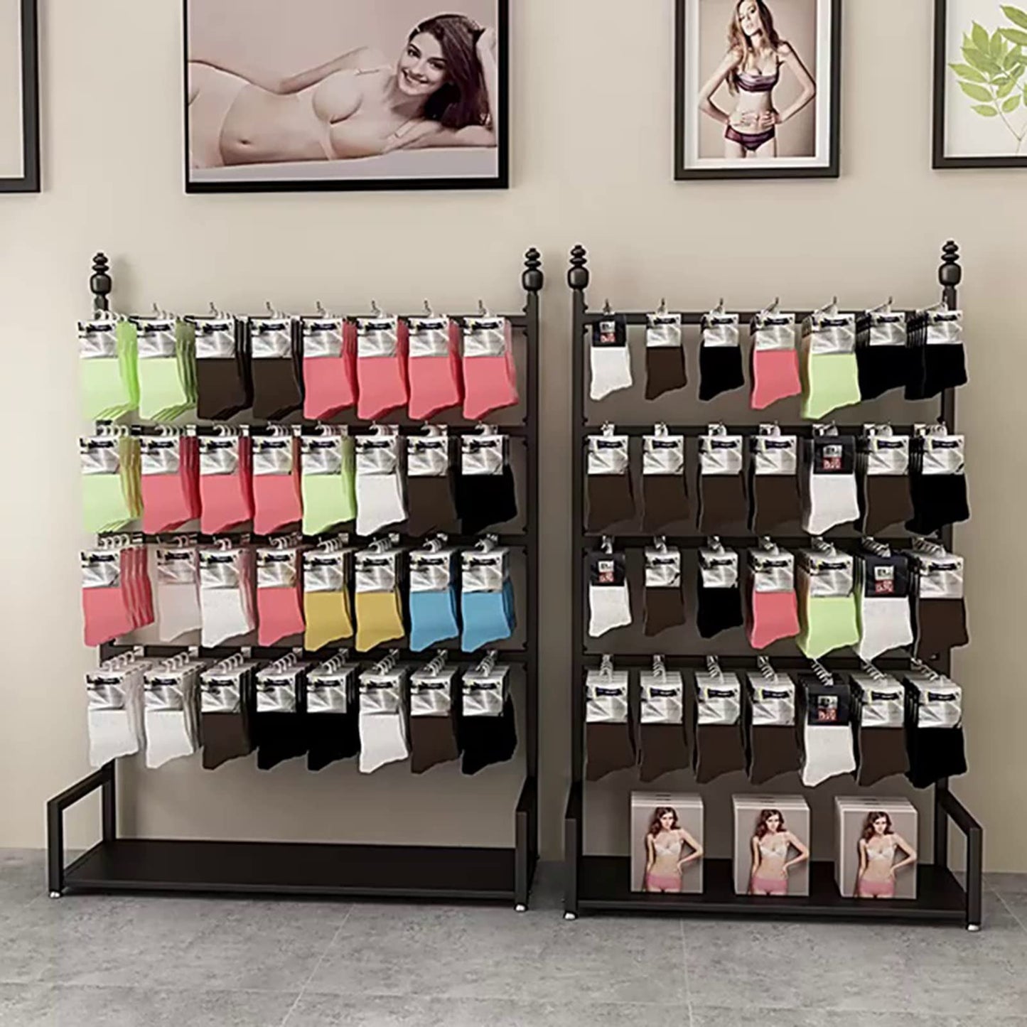 This Boutique Clothing Display Rack 4Tier Multifunctional Organizer for Socks Slippers Underwear & JewelryHigh Capacity Commercial Showcase for Retail.