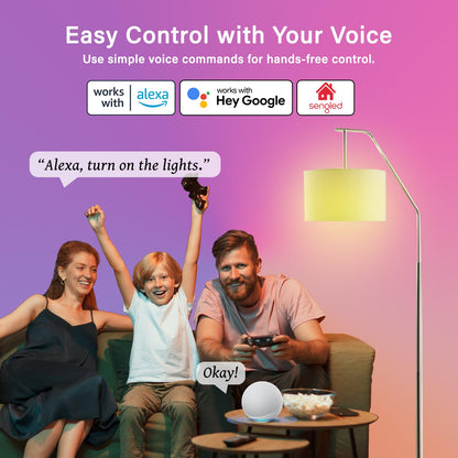 Sengled WiFi Color Changing Light Bulb, Alexa Smart Light Bulbs that Compatible with Alexa & Google Assistant, A19 RGB No Hub Required, 75 W Equivalent 800LM CRI>90, Set of 4