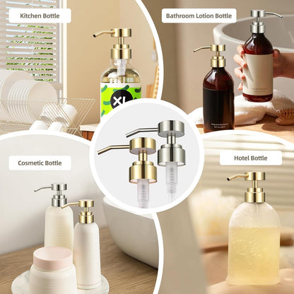 Stainless Steel Soap Dispenser Pump for Hand Wash & Soap, Brushed Nickel Replacement for Bathroom & Kitchen