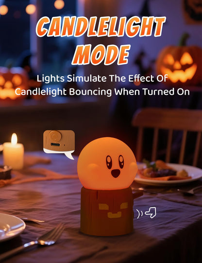 Cute Ghost Campfire Lamp, Halloween Decor,Kids Night Light，Adjustable Dimmable Rechargeable Night Light for Kids, Girls, Boys Gifts,Halloween,Christmas Decorations