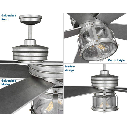 Midvale Collection 5-Blade Galvanized 56-Inch AC Motor Coastal Ceiling Fan