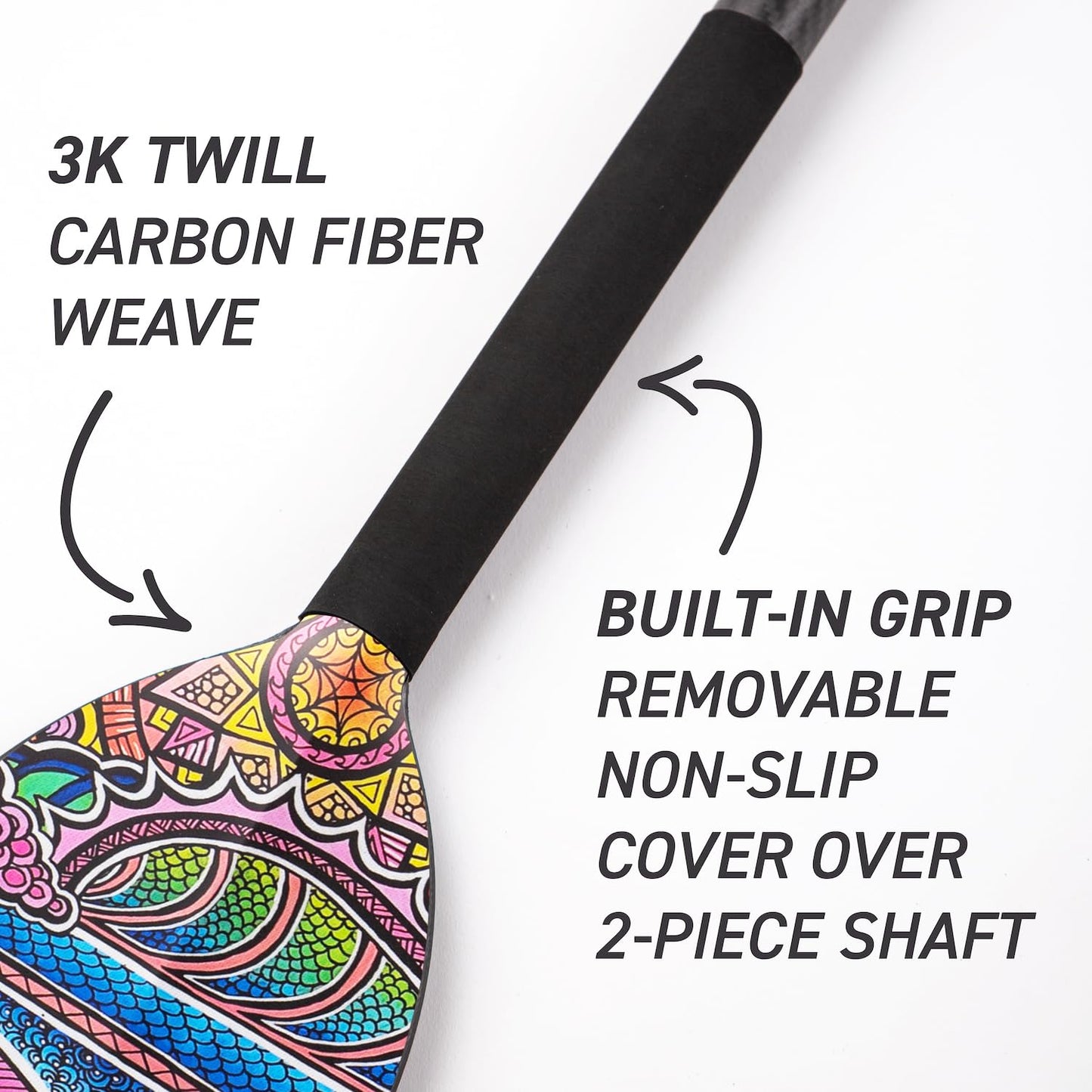 Hornet Watersports Dragon Boat Paddle - Pink Crush Design - Adjustable Carbon Fiber Dragon Boat Paddle - IDBF Approved (Leverlock Adjustable)