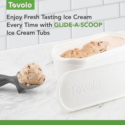 Frozen 2.5 Tovolo Half Gallon Ice Cream Container for Home Made Ice Cream Glide A Scoop Ice Cream Tub for Reusable
