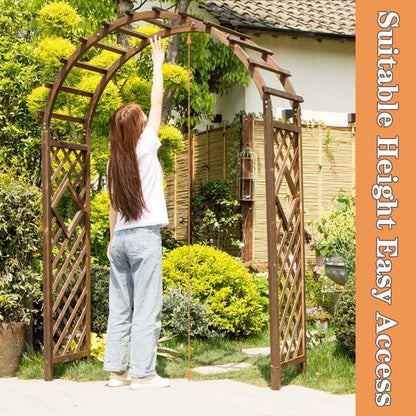 Wooden Garden Arbor Trellis Archway for Climbing Plants 140cm White Heavy Duty Wedding Arch Weatherproof and Easy to Assemble (White 160cm/63inch)