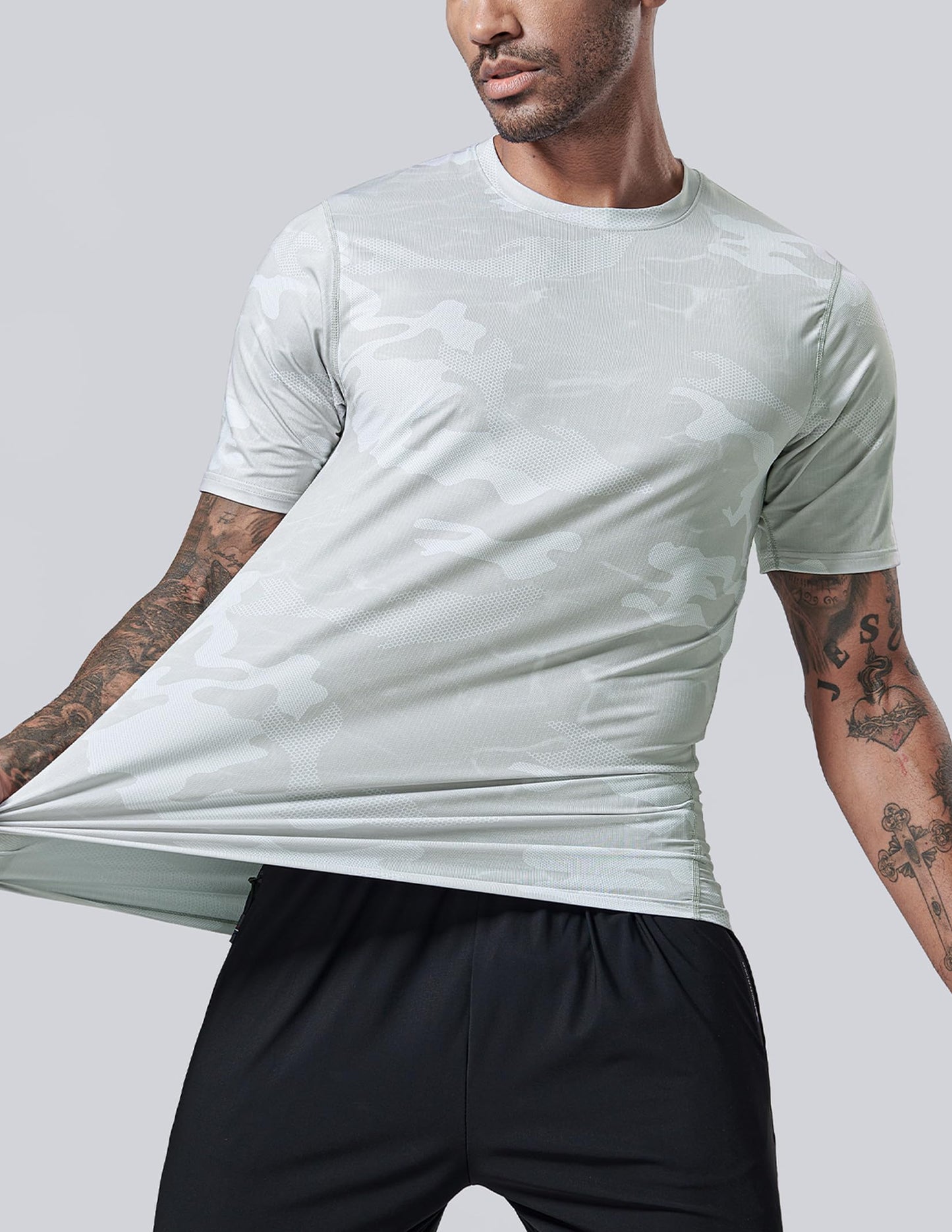 5 Pack Men’s Active Quick Dry Crew Neck T Shirts | Athletic Running Gym Workout Short Sleeve Tee Tops Bulk (Set 11, X-Large)