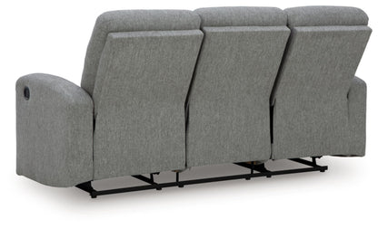 Signature Design by Ashley Carrigan Lane Classic Manual Pull Tab Dual Sided Reclining Sofa with Position Lock, Gray