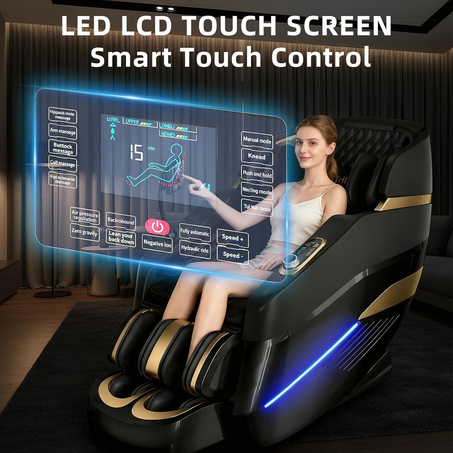 Massage Chair Full Body,Zero Gravity 3D SL-Track Shiatsu Massage Recliner Chair Built-in Heat System Airbag Massage with Body Scan, Deep Yoga Stretch, Calfrest Extension And Foot And Back massage