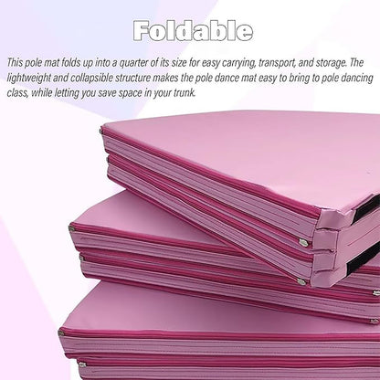 Portable Foldable Crash Mat for Pole Dance, Yoga & Exercise - Non-Slip Safety Padding for Training, Gymnastics, Dance, and Fitness Activities