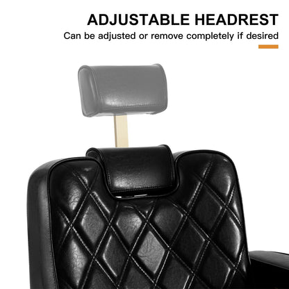 Artist hand All Purpose Barber Chair Wide Backrest Reclining Salon Chair for Hair Stylist Tattoo Chair Makeup Chair for Salon Equipment (Gold)