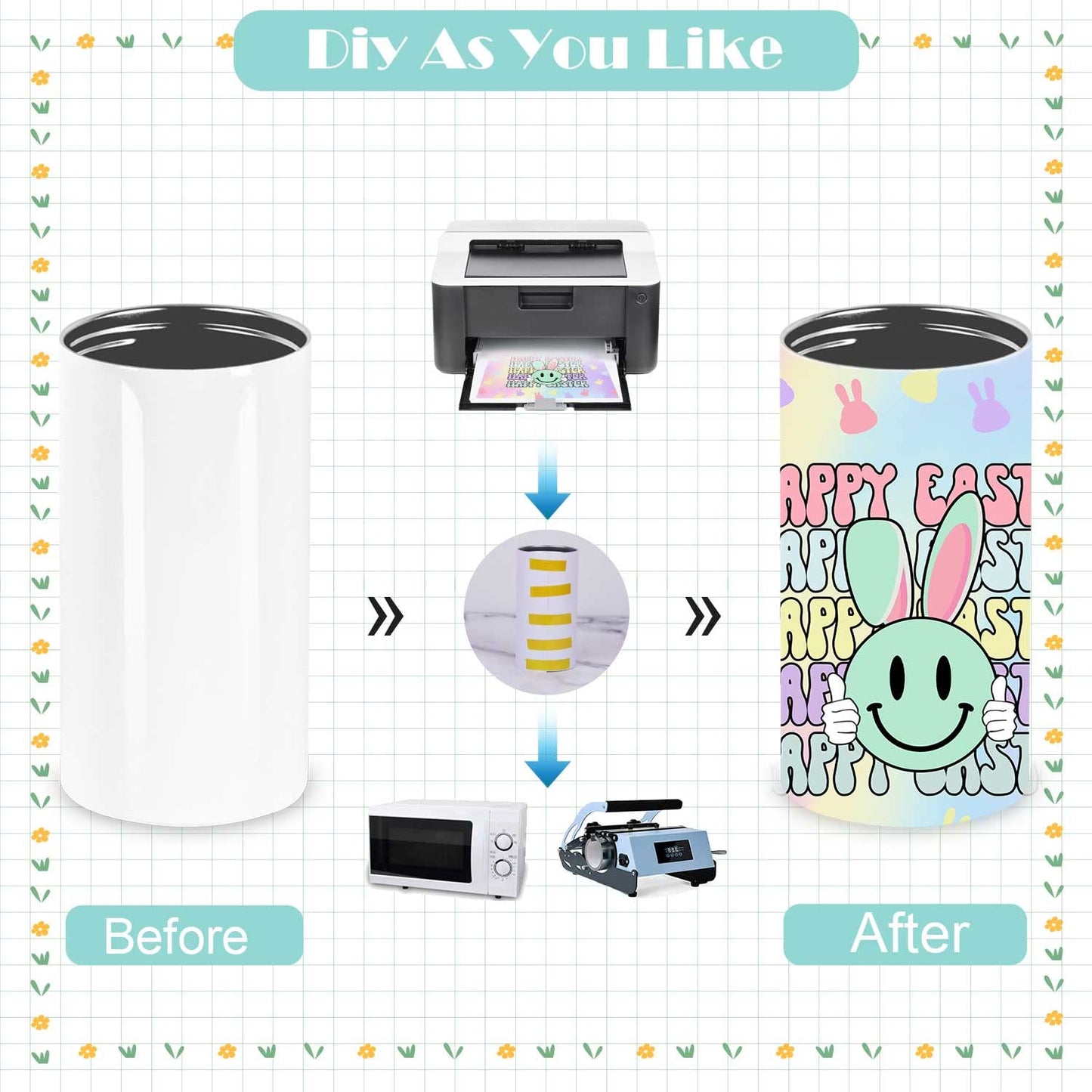 Wzaytia 12 Oz Sublimation Sippy Cup 6 Pack, Kids Sublimation Sippy Tumblers, Stainless Steel Todder Water Bottle