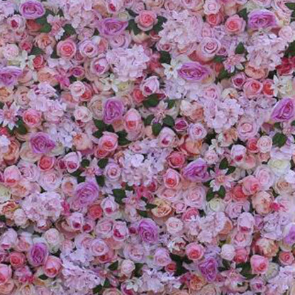 Handmade Large Artificial Flower Wall Backdrop Panels,Pink Hydrangea Wall Rose With Green Leaves Wedding Backdrop 3D Floral Wall Fabric Flower Wall For Party Baby Shower Brida,3m*3m/10*10FT