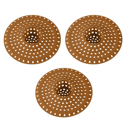 Bathtub Drain Hair Catcher,Tub Shower Drain Hair Trap/Strainer,3PCS Silicone Collapsible Tub Hair Catcher Drain Protector Designed for 1.47" to 1.75'' Regular Drains(Dark Gray)