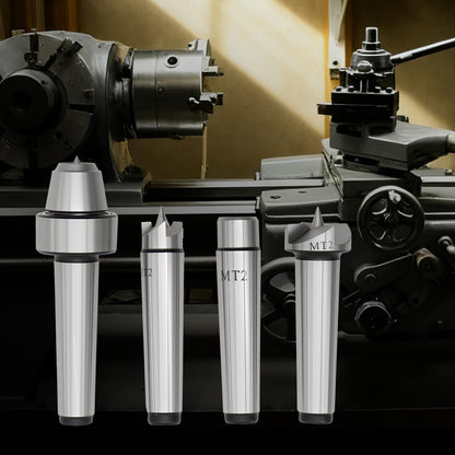 Yunnergo 4Pcs MT2 Wood Lathe Live Center Drive Spur Cup Set with Wooden Box for Wood and Metalworking Lathe