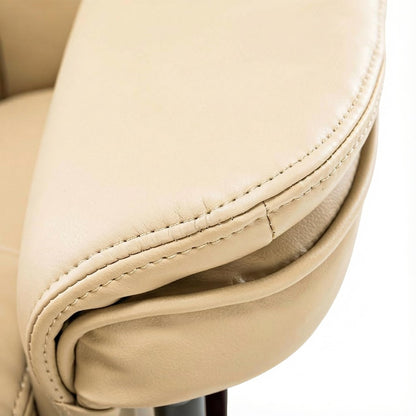 Argus Swivel Recliner with Ottoman, PU Leather & Wood Base Reclining Chair with Footrest, Ultra-Plush Double Foam for Living Room, Bedroom and Office, Set of 2