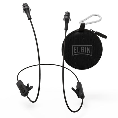 Elgin Ruckus Wireless Bluetooth Earplug Headphones, 25 dB Noise Reduction Ear Plug Earbuds, Noise Cancelling Mic, 12 Hour Battery, IP65 sweatproof, OSHA Compliant Hearing Protection, Work Safety