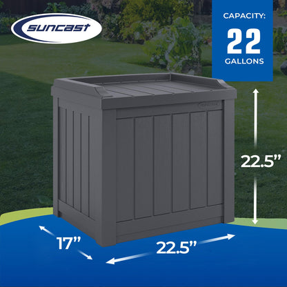 Suncast 4 Pack Small Deck Box Storage w/Bench Seat for Indoor & Outdoor Use, 22 Gal., Cyberspace