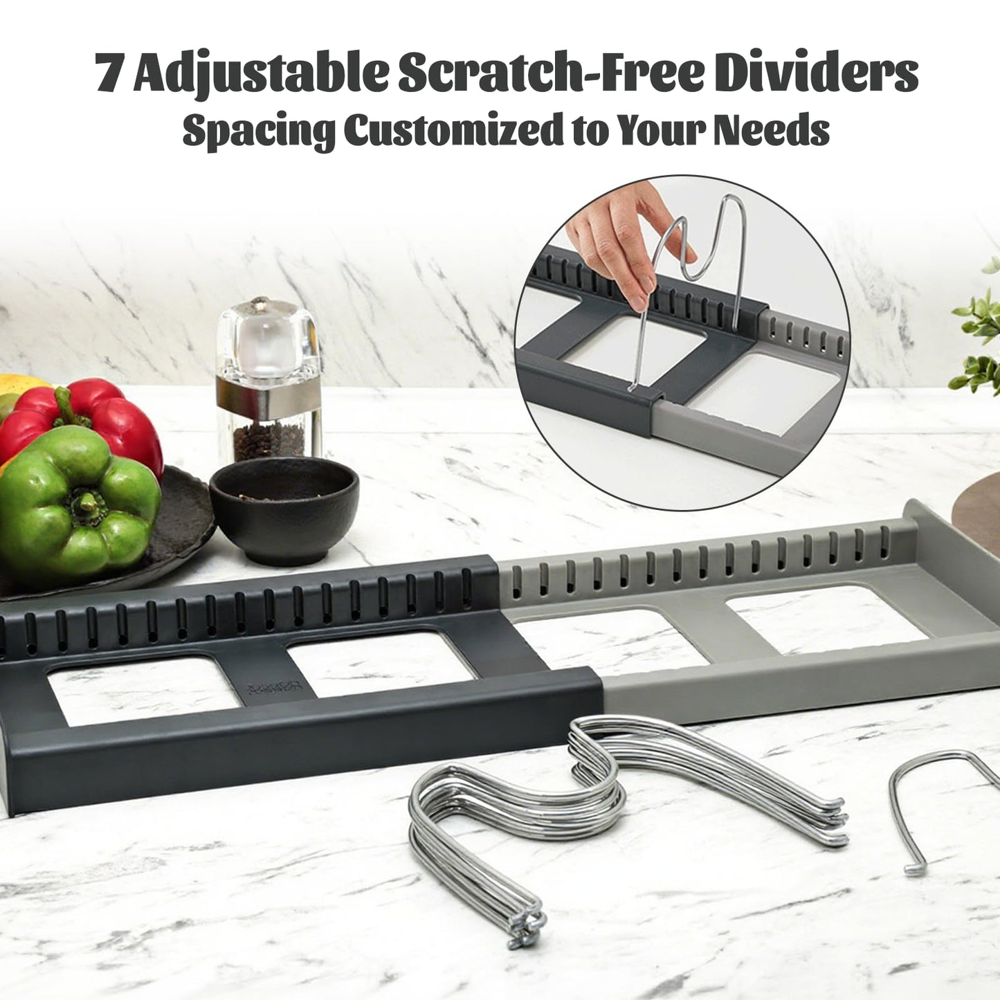 BOBOAR Pot Lid Rack and Baking Pan Cookware Storage Organizers Inside Cabinet for Under Cabinet