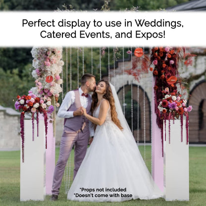 Acrylic Display Riser Box White Tall Acrylic Cube Pedestal Art Sculpture 12" x 12" x 42" No Lid One Piece Box Throne Pillar Stand Hollow Flower Tower for Weddings by Marketing Holders