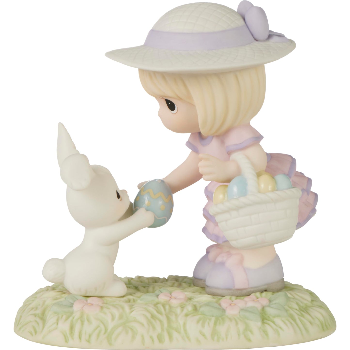 Precious Moments Easter Figurine | I Find You Egg-straordinary Bisque Porcelain Figurine | Little Girl with Bunny | Easter Gift | Hand-Painted