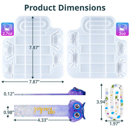 LET'S RESIN Bookmark Resin Molds, Cute UV Resin Bookmark Molds with Paperclip Pattern 3mm Thin,Bookmarks Silicone Molds for Epoxy Resin Crafts,Gifts for Book Lovers