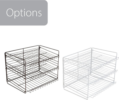 Smart Design Can Organizer for Pantry - 3 Tier Adjustable Can Storage - Steel Metal Shelves, Holds Up to 36 Cans - White