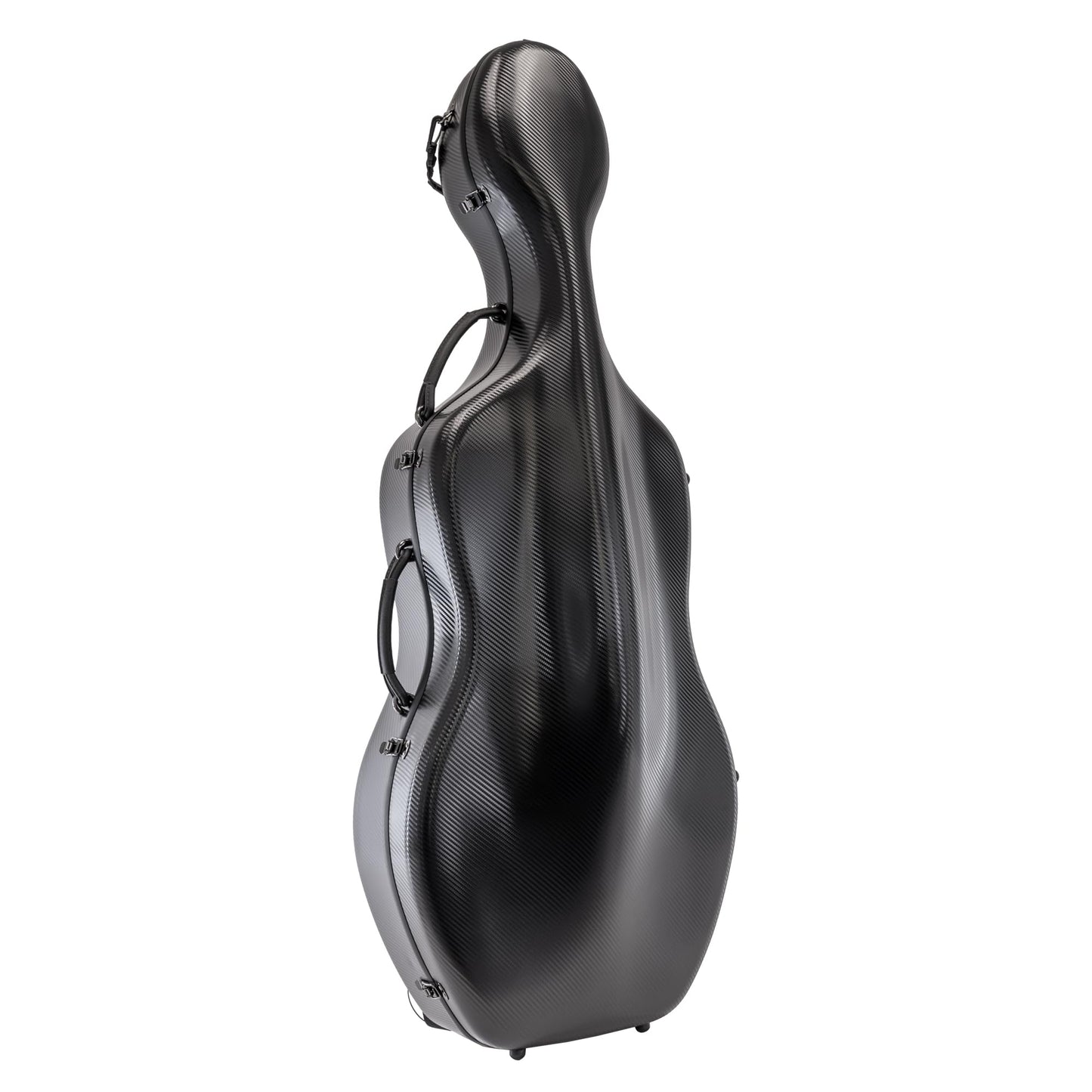 MI&VI CP-7006WB Pure Poly Carbon Fiber Cello Case 4/4 Hard Shell 11.5lb (Full Size) with Wheels | Carry Straps | Rigid Protection | Tough Shell (Black + Bag)