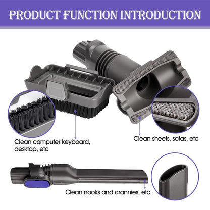 Vacuum Crevice Tool Brush Replacement Parts Compatible with Shark Pet Cordless Stick IX141 IZ162H IZ163H IZ362H IZ562H IZ140 IZ142 UZ145 Removable two-in-one Tool Brush Attachments for D-Shaped Vacuum