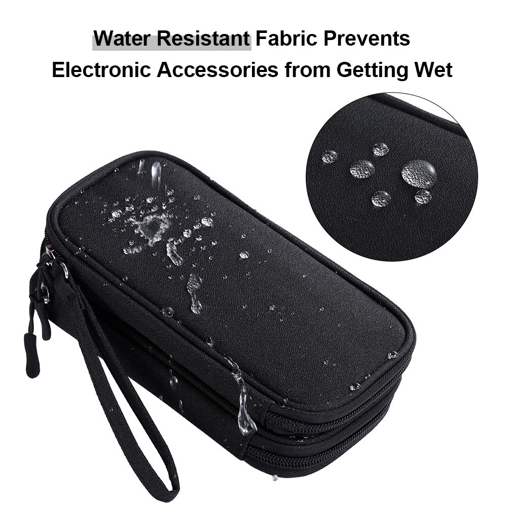 DDgro Travel Accessories Organizer Electronics Pouch for Keeping Certificates Charger/Power Bank/Cables/Mouse/Earphone (Medium, Black)