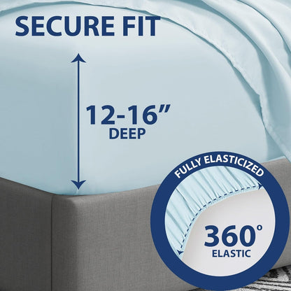 Home Collection Micro Caress Luxurious Sheet Set, 90GSM 4-Piece King Size with 2 Additional Pillowcases, Aqua Color