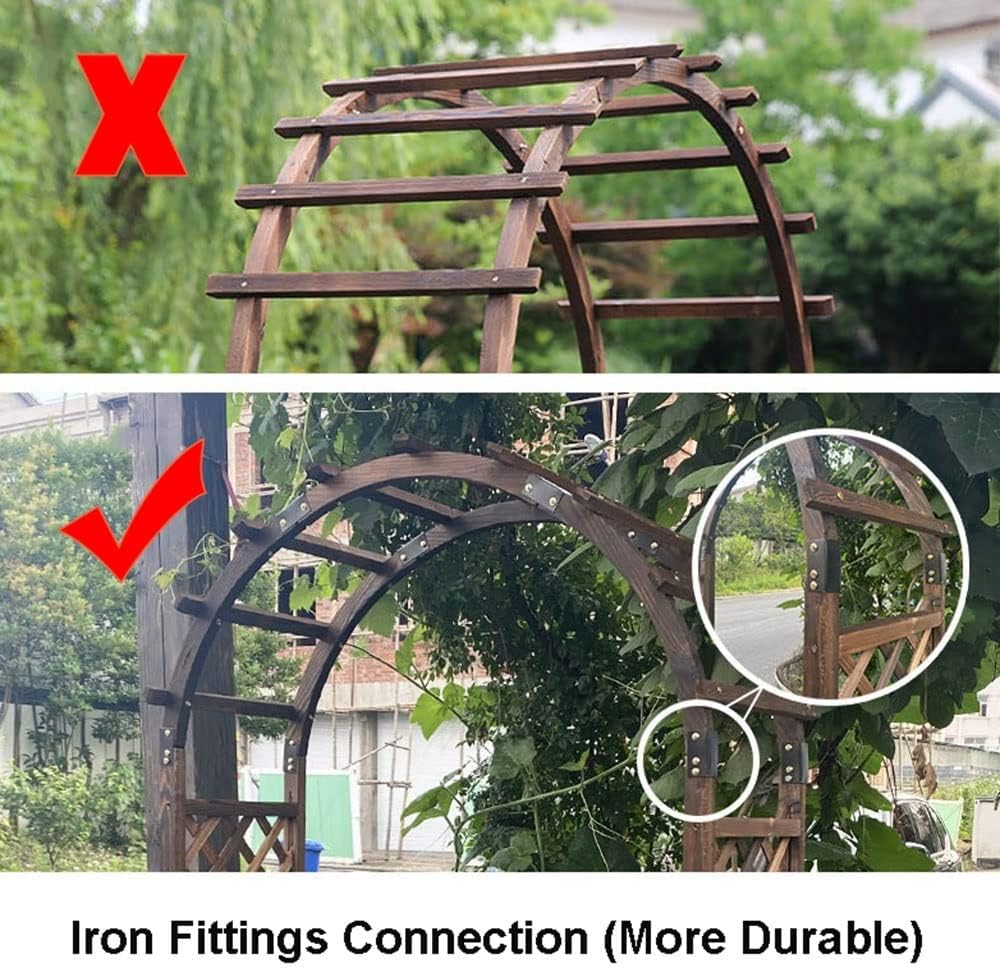 Wooden Garden Arbor for Climbing Plants Rose Vines - Outdoor Arch Pergola for Lawn, Poolside, Backyard, Patio and Terrace Decoration